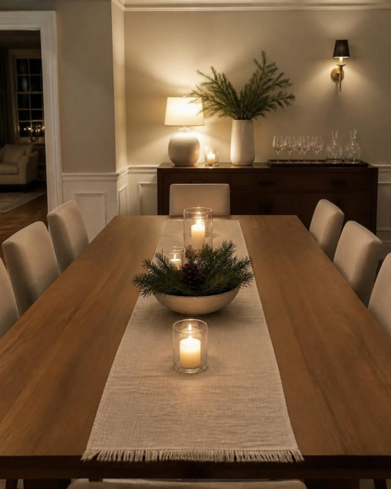 Dining room reset after a holiday dinner